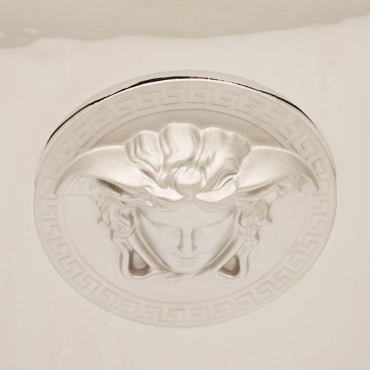 Pre Owned Rosenthal Meets Versace Platinum Medusa Vanity Vase