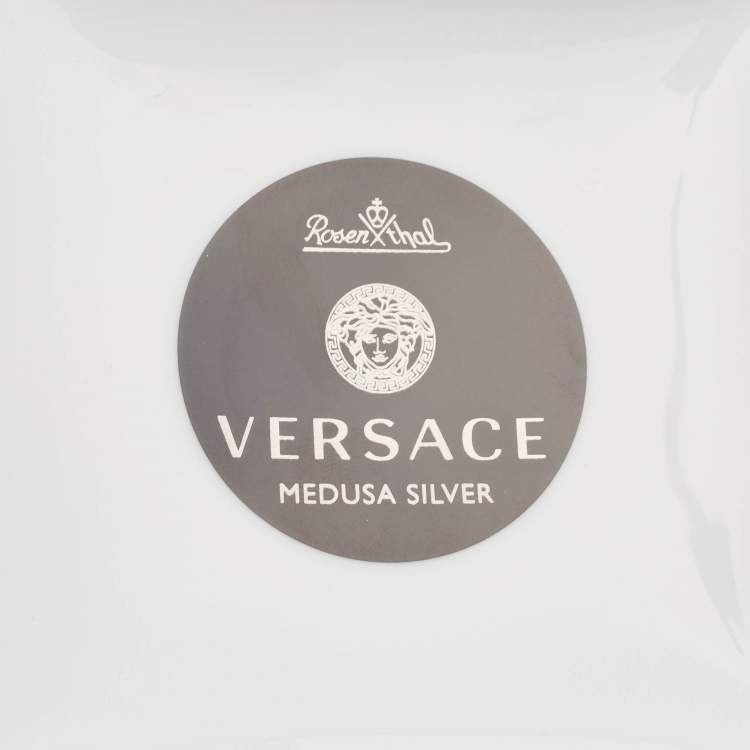 Pre Owned Rosenthal Meets Versace Platinum Medusa Vanity Vase