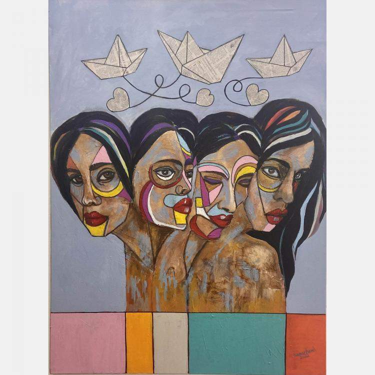 Pre Owned Sailors by Samar Kamel, Egypt, 2022 (120 x 100)
