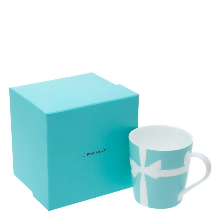 Pre Owned Tiffany & Co. Turquoise Porcelain Bow Mug