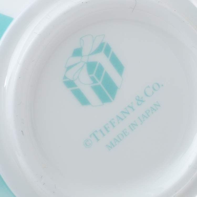 Pre Owned Tiffany & Co. Turquoise Porcelain Bow Mug
