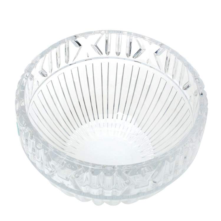 Pre Owned Tiffany & Co. Crystal Roman Numeral Atlas Bowl