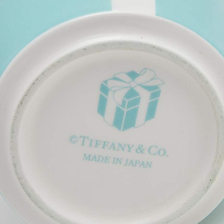 Pre Owned Tiffany & Co. Turquoise Porcelain Bow Mug