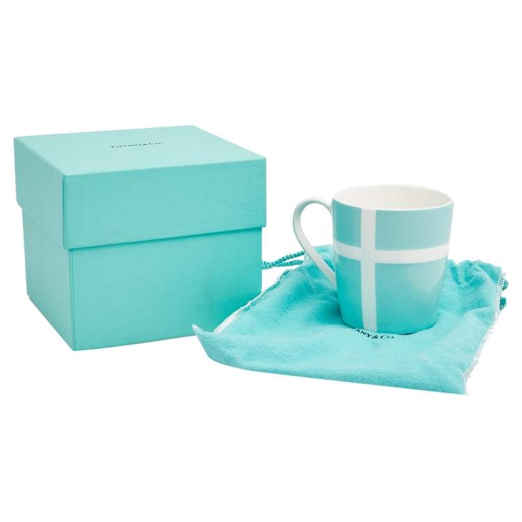 Pre Owned Tiffany & Co. Turquoise Porcelain Bow Mug