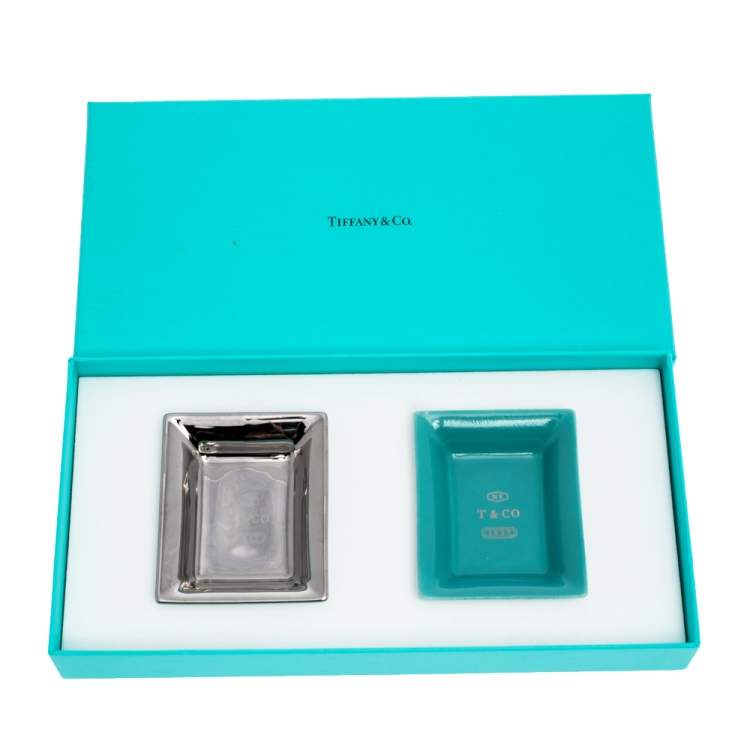 مملوكة مسبقًا Tiffany & Co. Metallic Porcelain Vide Poche Tray Set