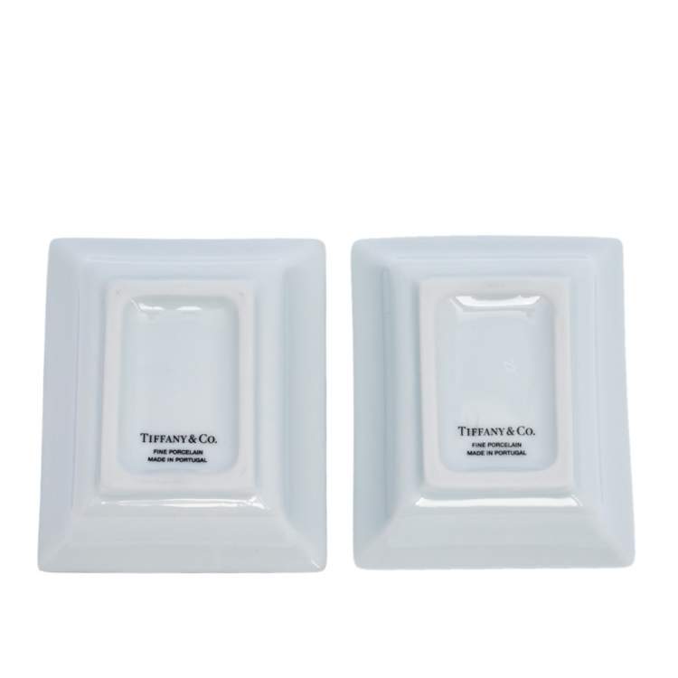 مملوكة مسبقًا Tiffany & Co. Metallic Porcelain Vide Poche Tray Set