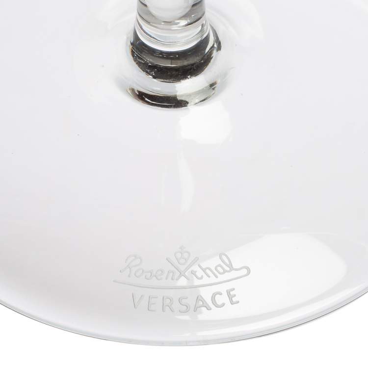 Pre Owned Versace x Rosenthal Medusa Lumiere Champagne Flute Set of 2 