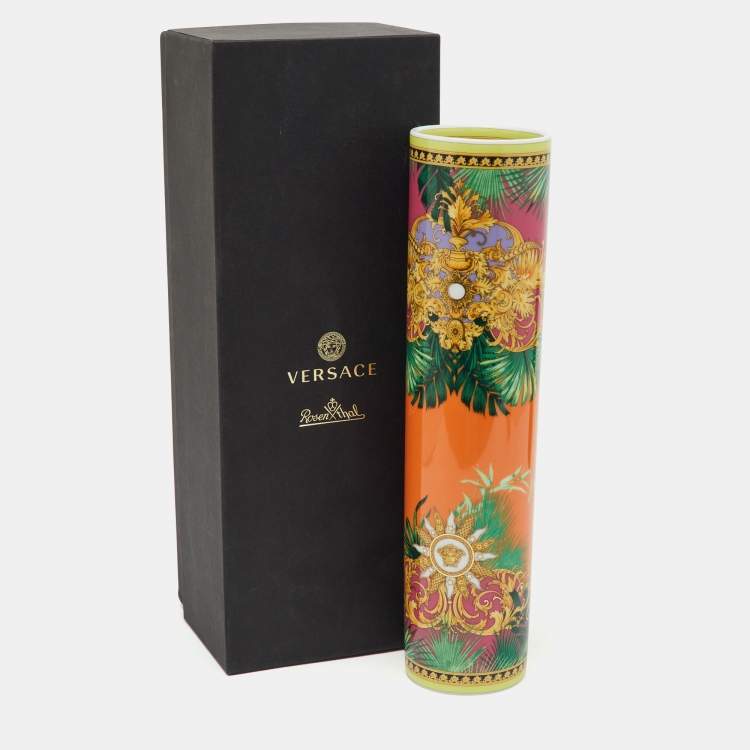 Pre Owned Versace X Rosenthal Jungle Animalier Tall Vase 30 cm