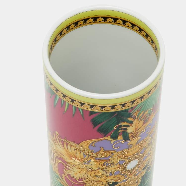Pre Owned Versace X Rosenthal Jungle Animalier Tall Vase 30 cm