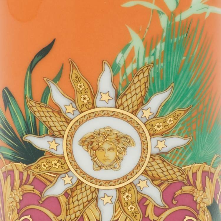 Pre Owned Versace X Rosenthal Jungle Animalier Tall Vase 30 cm