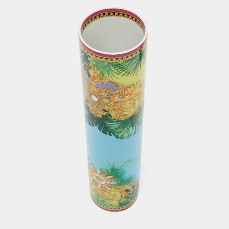 Pre Owned Versace X Rosenthal Jungle Animalier Tall Vase 36 cm