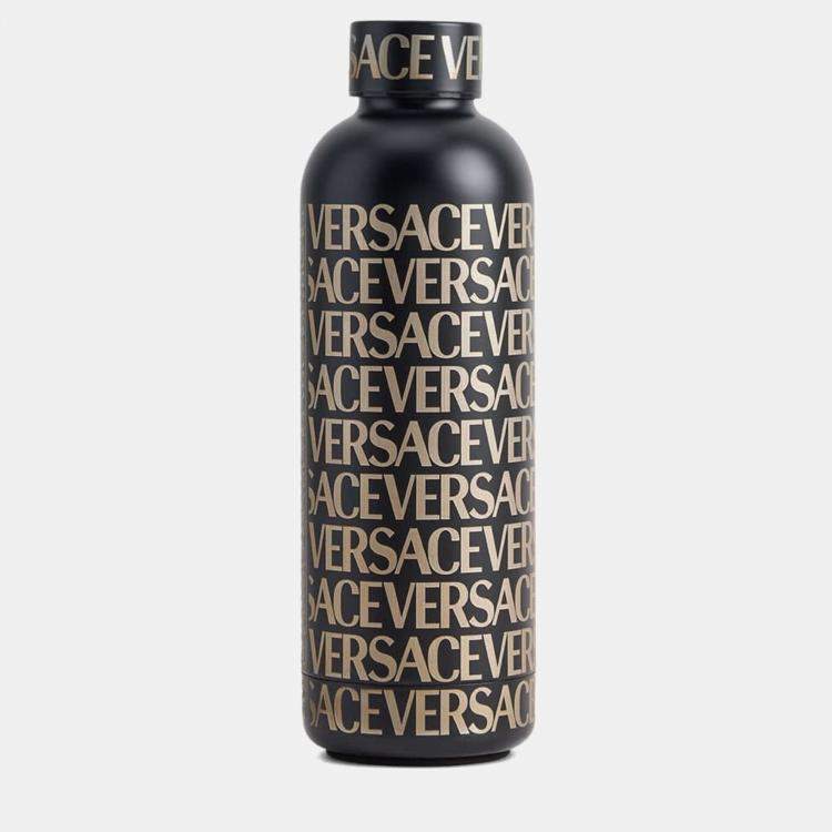 Pre Owned Versace Vsc Versace On Repeat Black Steel Bottle