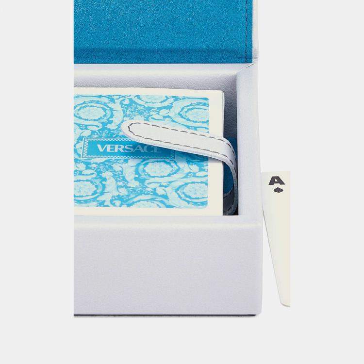 Pre Owned Versace Medusa White General Playing Cards Box Set