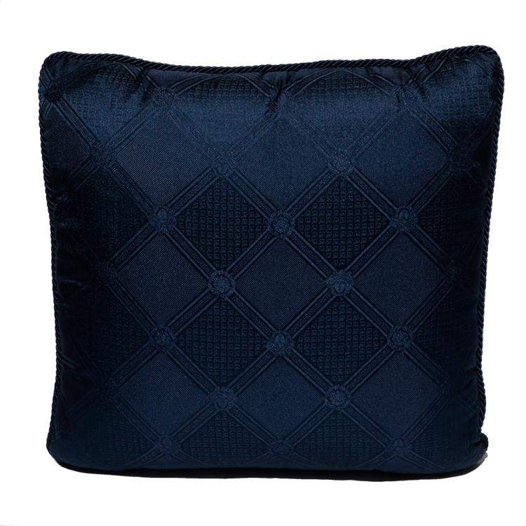 Pre Owned Versace Medusa Navy Blue Cotton Cushion