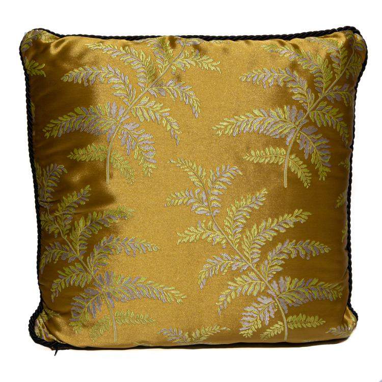 Pre Owned Versace Yellow Cotton Cushion