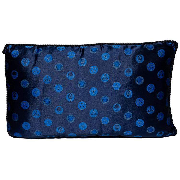 Versace Medusa Navy Blue Cotton Pillow Versace | The Luxury Closet