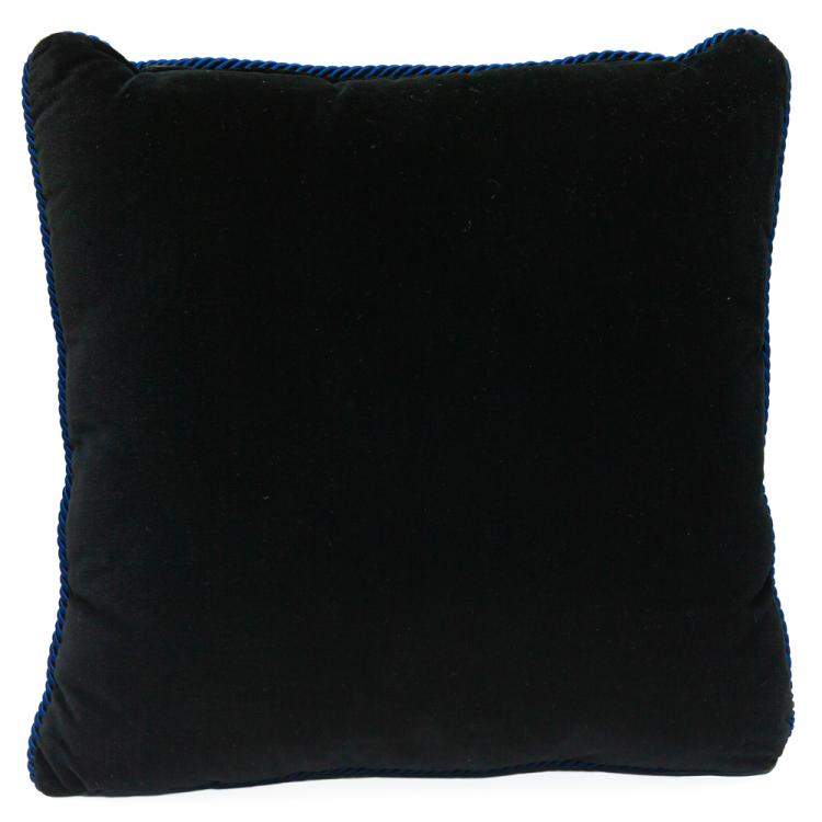 Pre Owned Versace Medusa Blue Cotton & Velvet Cushion 45 CM