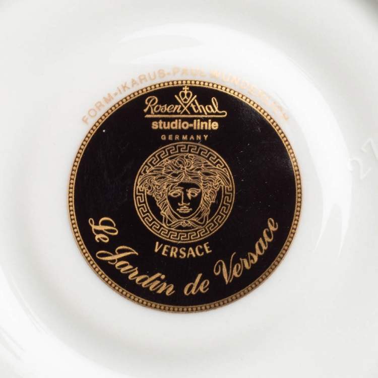 Pre Owned Versace x Rosenthal Le jardin de Versace Saucers Set of 3