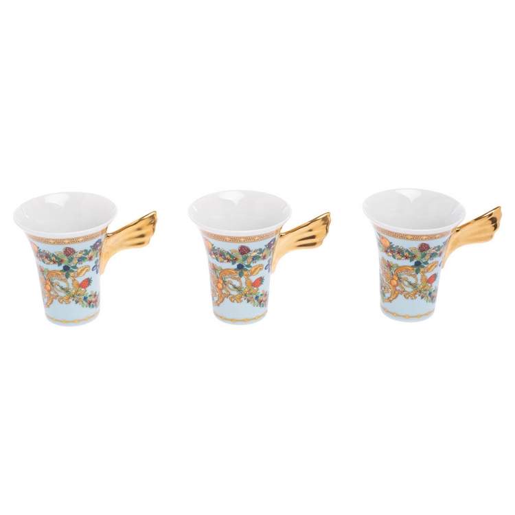 Pre Owned Versace x Rosenthal Le jardin de Versace Espresso Cups Set of 3