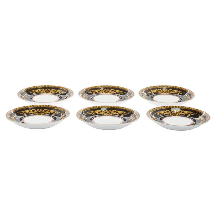 Pre Owned Versace x Rosenthal Medusa Porcelain Saucers Set of 6