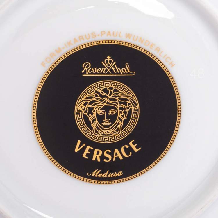 Pre Owned Versace x Rosenthal Medusa Porcelain Saucers Set of 6