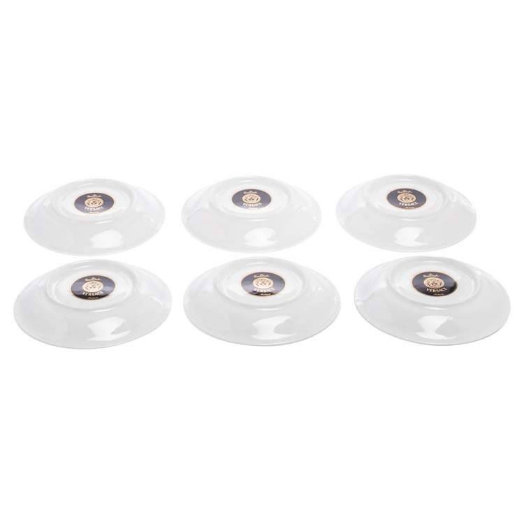 Pre Owned Versace x Rosenthal Medusa Porcelain Saucers Set of 6