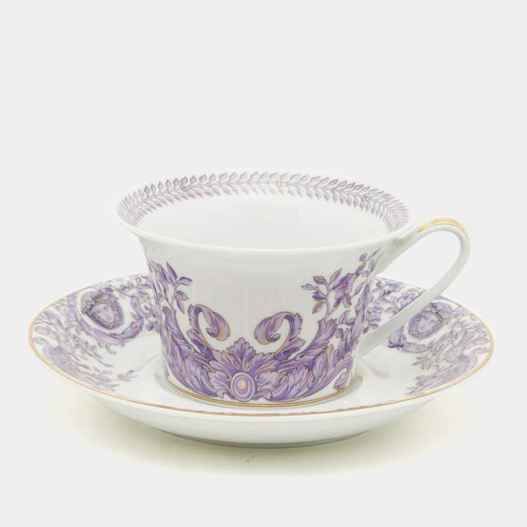 Pre Owned Versace X Rosenthal Le Grand Divertissement Tea Cup & Saucer Set of 10