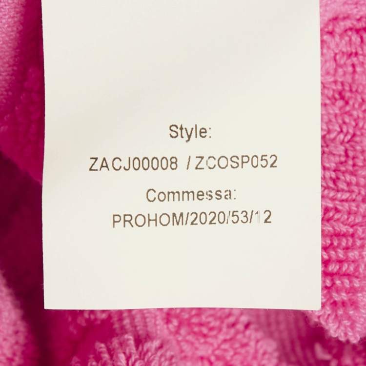Pre Owned Versace Home Pink Terry Baroque Print Belted Bathrobe S