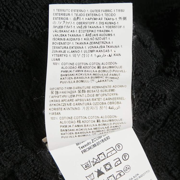 Pre Owned Versace Home Black Terry Baroque Belted Bathrobe M