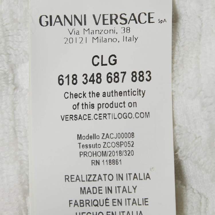 Pre Owned Versace Home Terry Baroque Belted Bathrobe M 