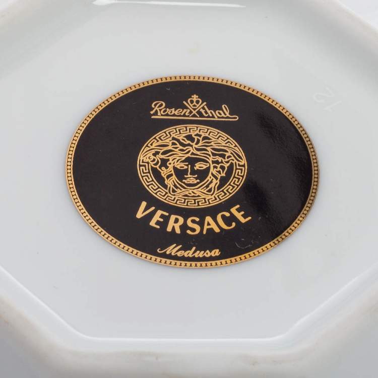 Pre Owned Versace x Rosenthal Medusa Porcelain Octagonal Ashtray 13.5 cm 