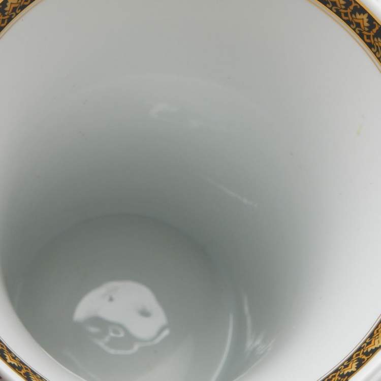 Pre Owned Rosenthal Meets Versace Medusa Blue Porcelain Vase