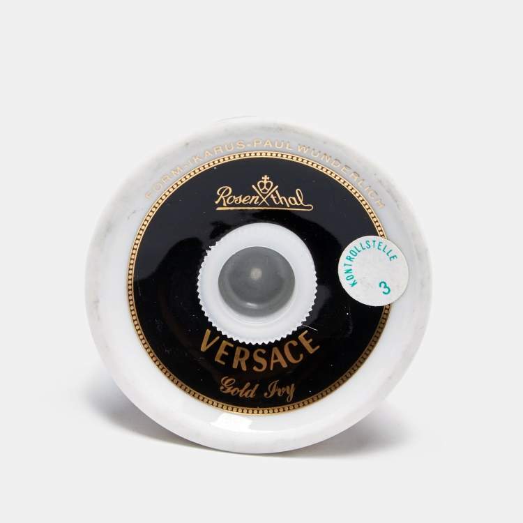 Pre Owned Rosenthal Meets Versace Gold Ivy Floral Print Porcelain Pepper Shaker