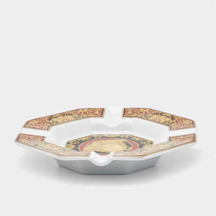 Pre Owned Rosenthal Meets Versace Porcelain Medusa Ashtray