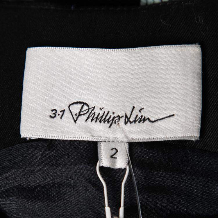 Pre Owned 3.1 Phillip Lim Black Digital Anaconda Pattern Jacquard Belted Sleeveless Dress S