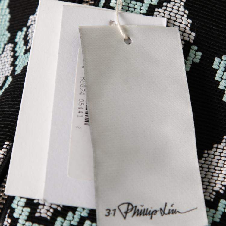 Pre Owned 3.1 Phillip Lim Black Digital Anaconda Pattern Jacquard Belted Sleeveless Dress S