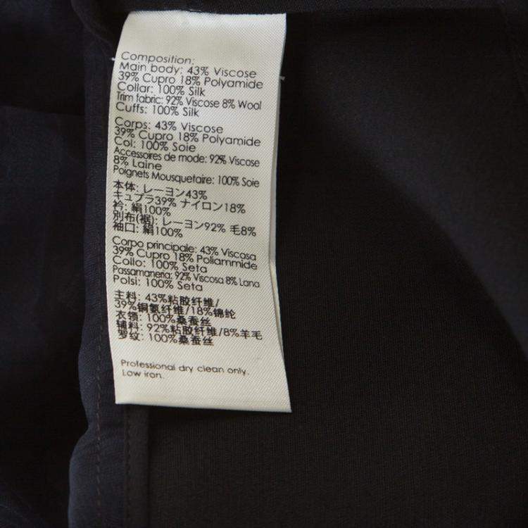 Pre Owned 3.1 Phillip Lim Black and Navy Blue Sheer Fil Coupe Stripe Shirt XS