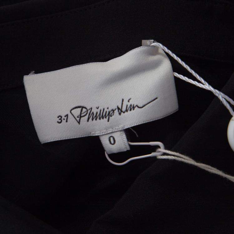Pre Owned 3.1 Phillip Lim Black and Navy Blue Sheer Fil Coupe Stripe Shirt XS