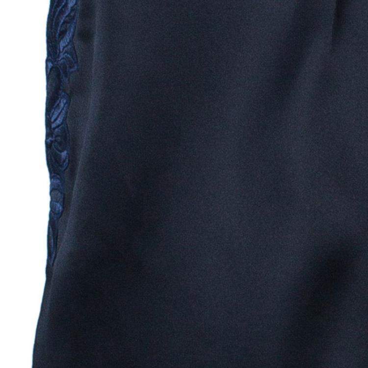 مملوكة مسبقًا 3.1 Phillip Lim Black Organza Giupure Lace Detail Blouse S