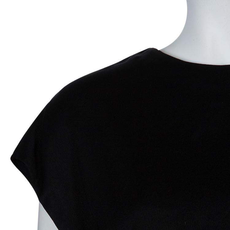 Pre Owned 3.1 Phillip Lim Black Draped Key Hole Chiffon Tie Detail Top S