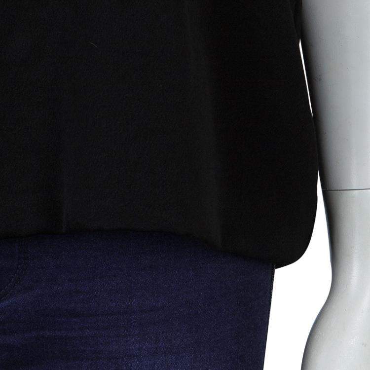 Pre Owned 3.1 Phillip Lim Black Draped Key Hole Chiffon Tie Detail Top S