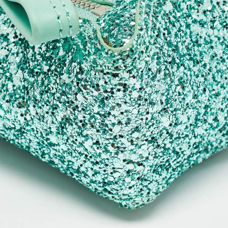 Pre Owned 3.1 Phillip Lim Mint Green Glitter and Leather Nano Pashli Satchel