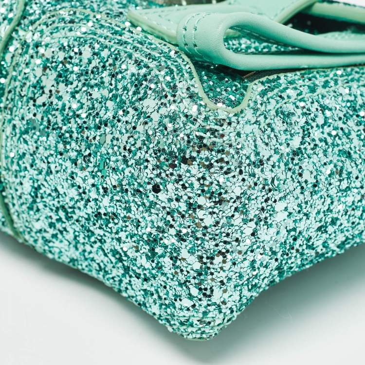 Pre Owned 3.1 Phillip Lim Mint Green Glitter and Leather Nano Pashli Satchel