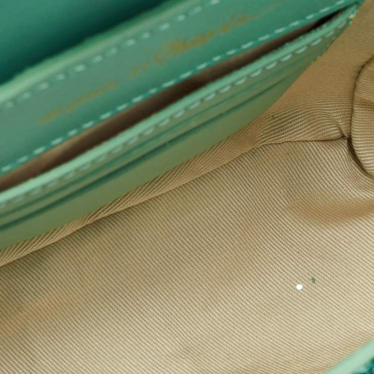 Pre Owned 3.1 Phillip Lim Mint Green Glitter and Leather Nano Pashli Satchel