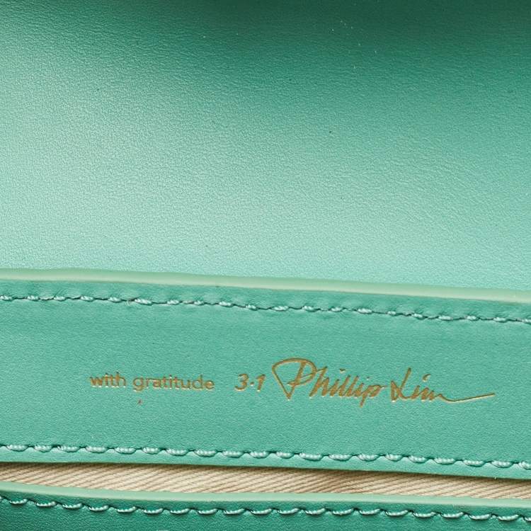 Pre Owned 3.1 Phillip Lim Mint Green Glitter and Leather Nano Pashli Satchel