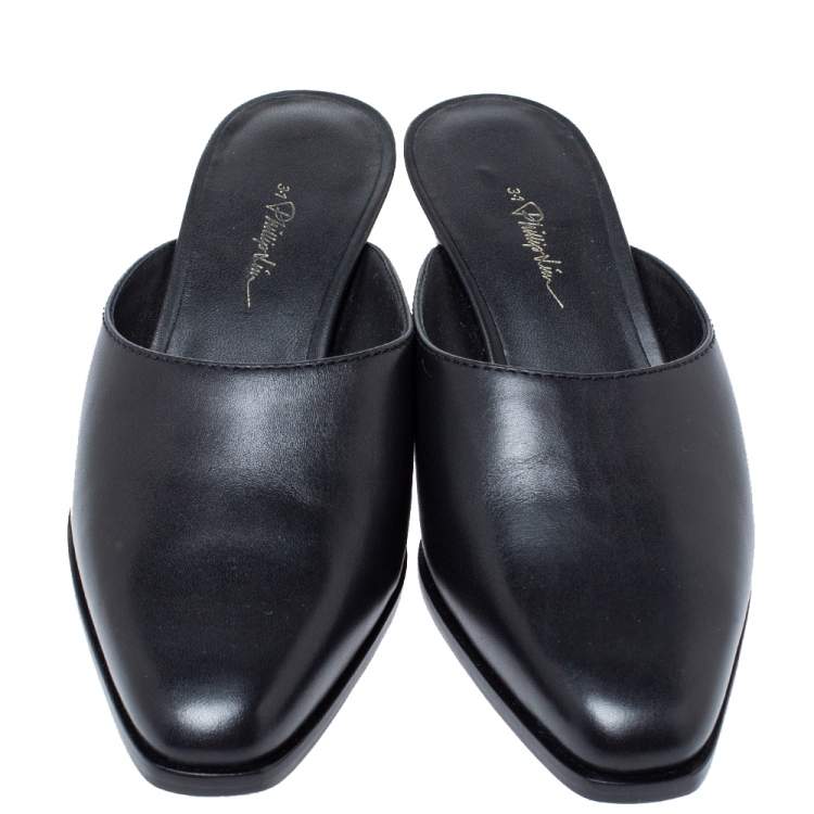 Pre Owned 3.1 Phillip Lim Black Leather Mule Sandals Size 35