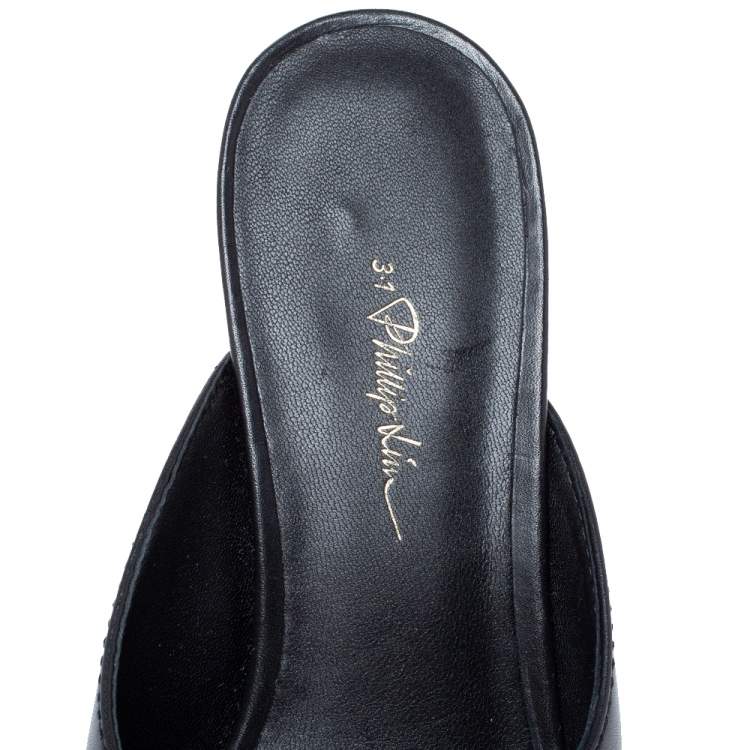 Pre Owned 3.1 Phillip Lim Black Leather Mule Sandals Size 35