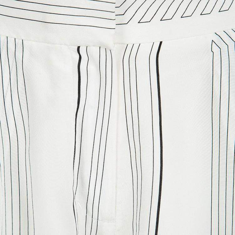 Pre Owned 3.1 Phillip Lim Monochrome Pin Striped Silk Pajama Shorts M