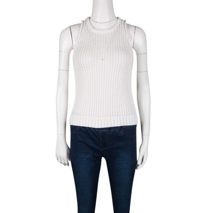 Pre Owned 3.1 Phillip Lim White Chunky Knit Sleeveless Top S