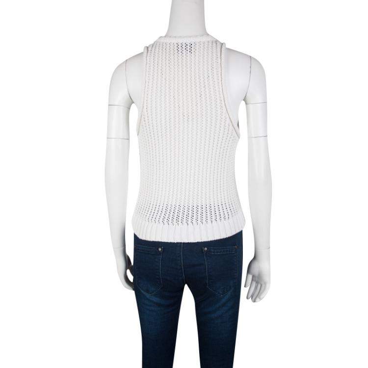 Pre Owned 3.1 Phillip Lim White Chunky Knit Sleeveless Top S